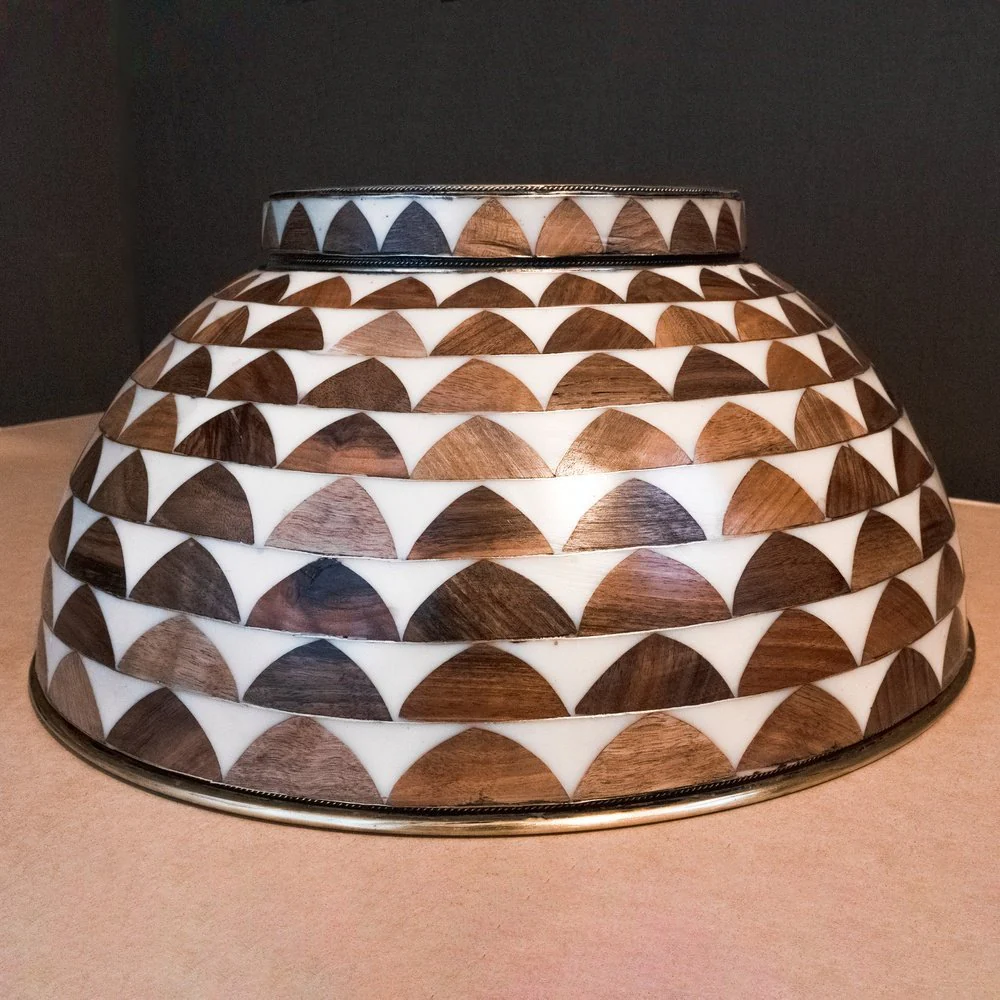 Wood & Brass Bathroom Vessel Sink - Image 6