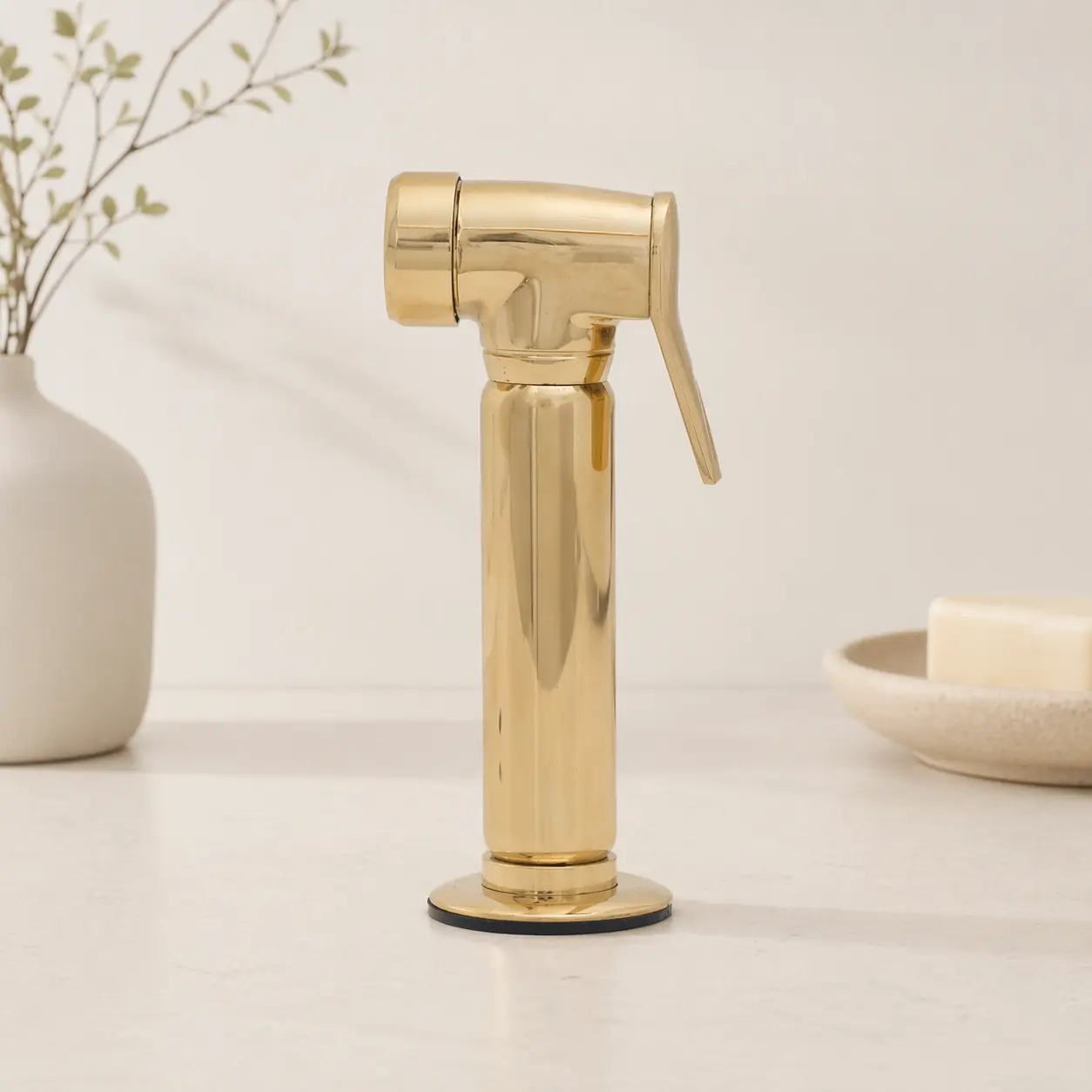 Unlacquered Brass Bridge Kitchen Faucet