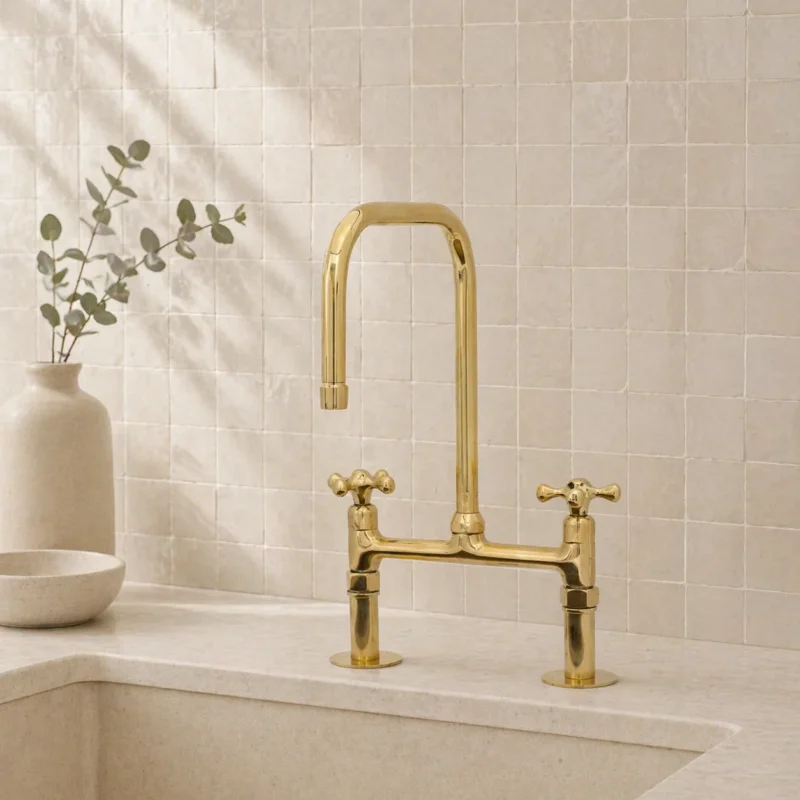 Solid brass kitchen tap