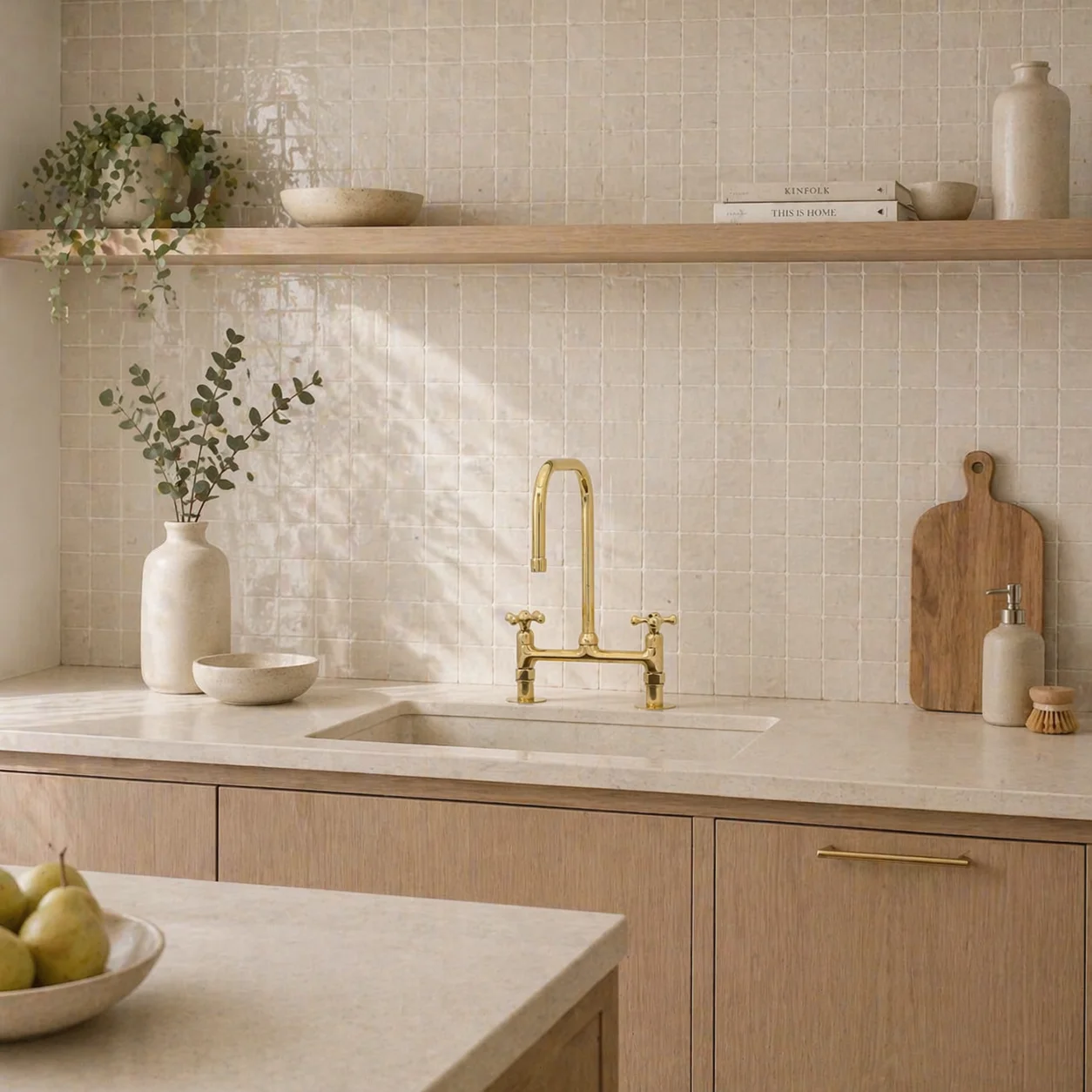 Solid brass kitchen tap
