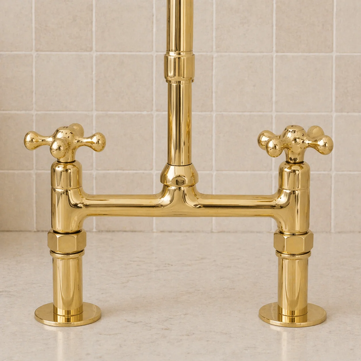 Solid brass kitchen tap