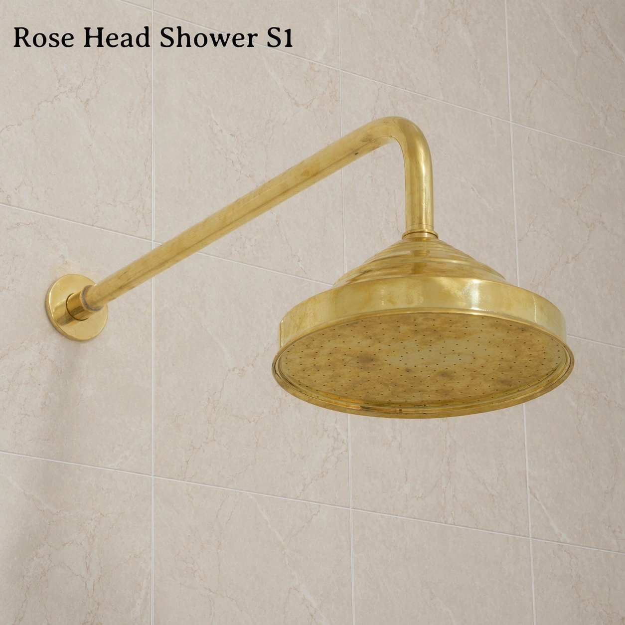 Built-In Brass Shower System with Rain Shower Head and Tub Filler