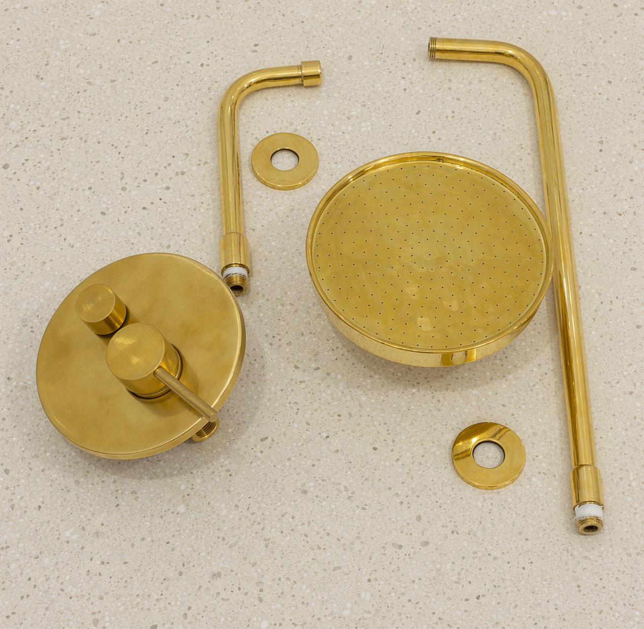 Built-In Brass Shower System with Rain Shower Head and Tub Filler