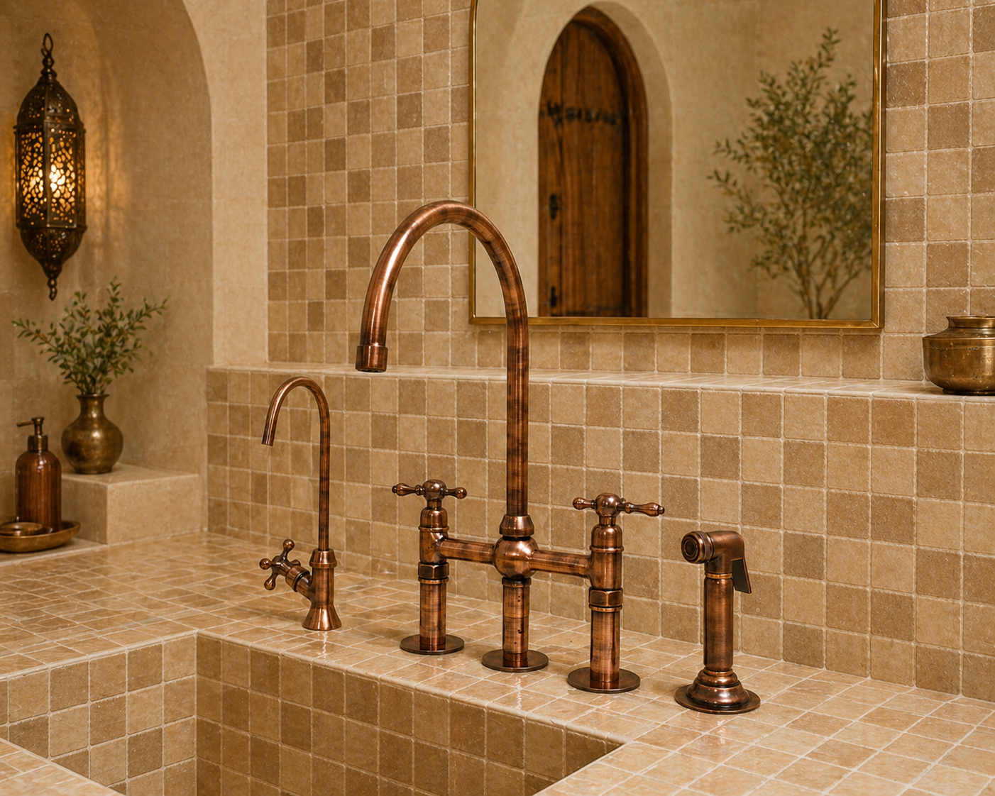 Handmade Copper Bridge Faucet