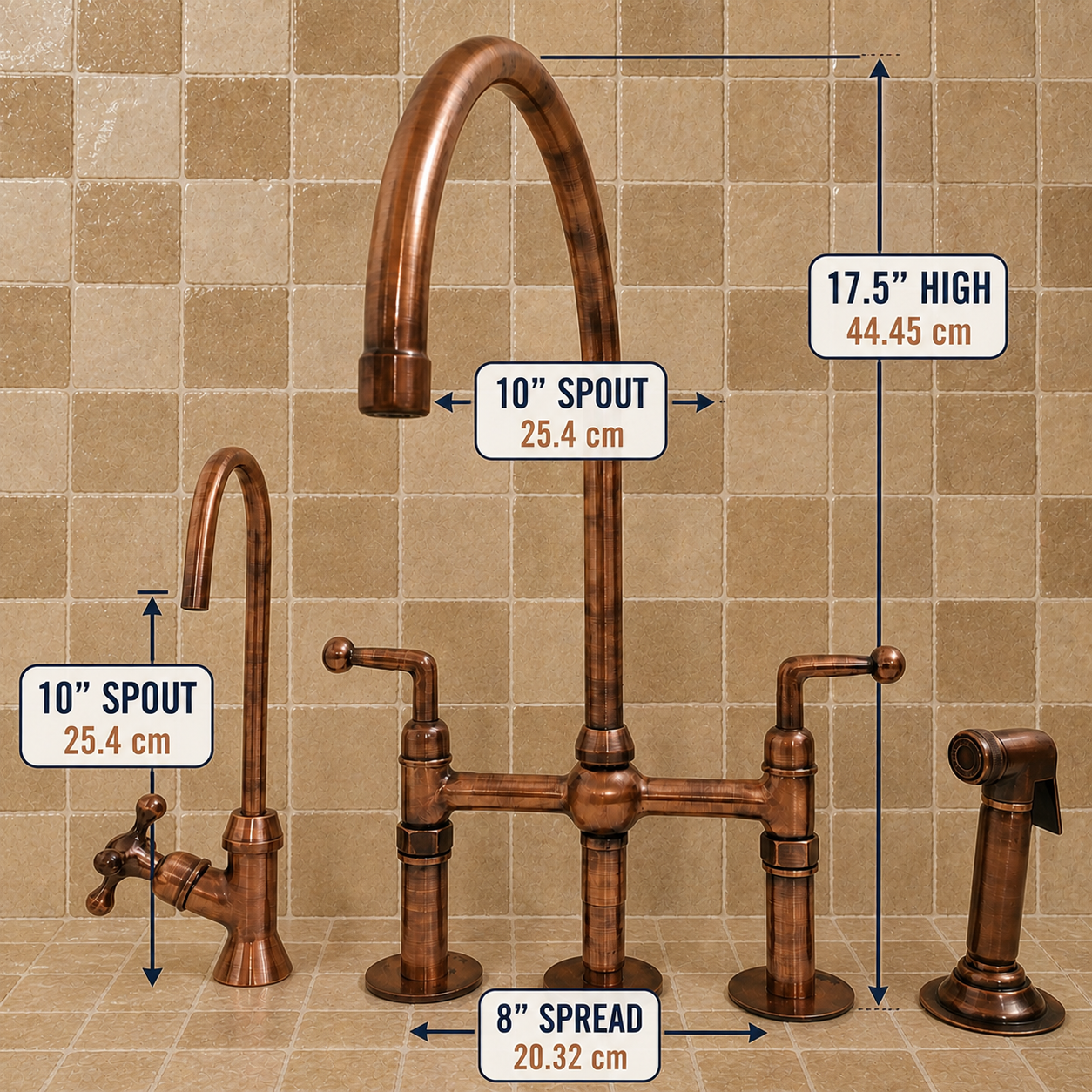 Handmade Copper Bridge Faucet
