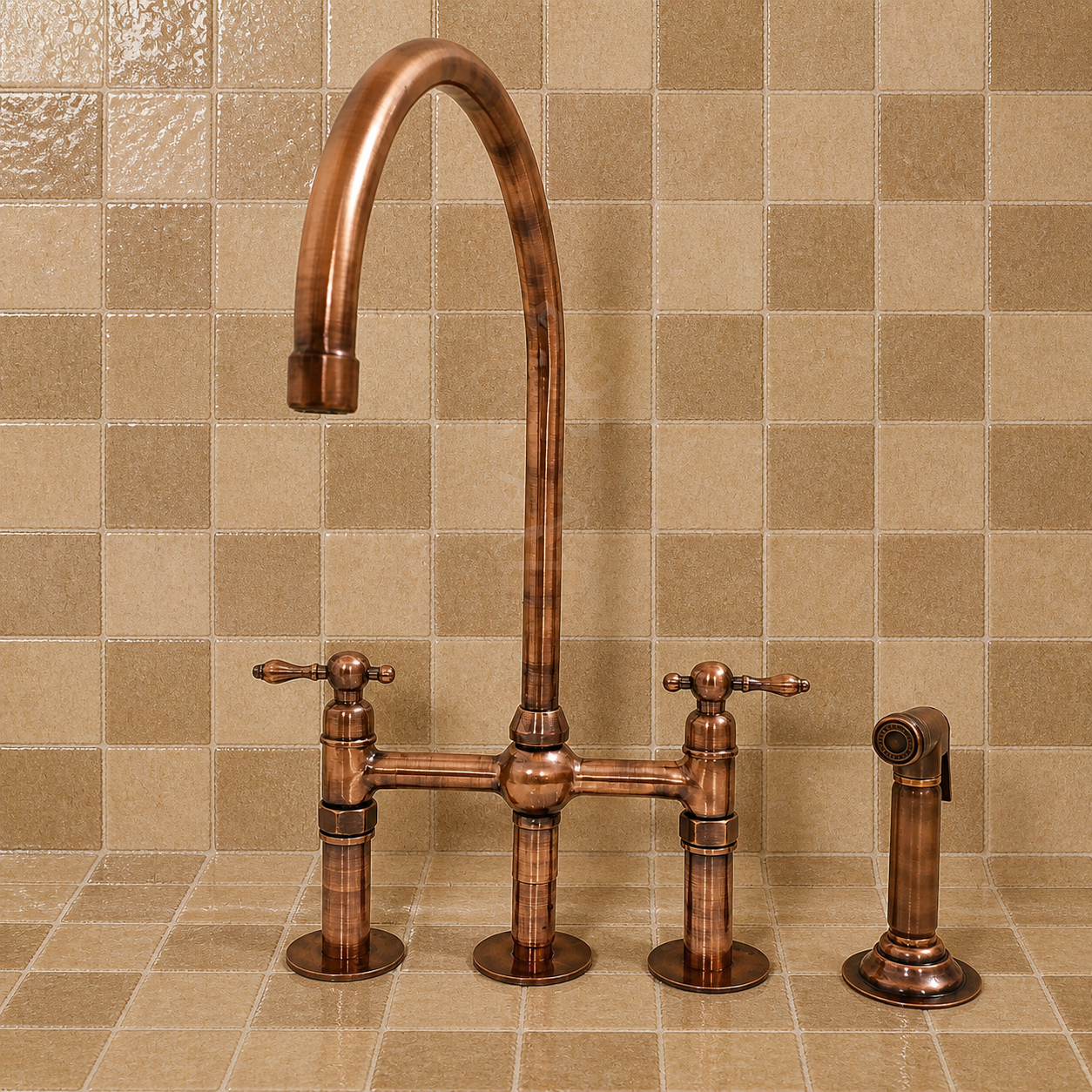 Handmade Copper Bridge Faucet