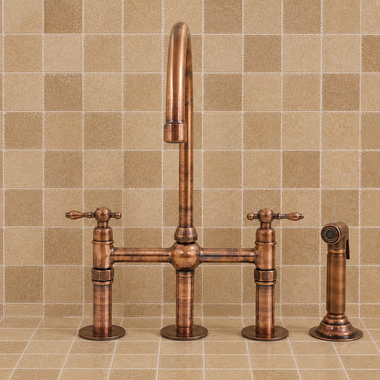 Handmade Copper Bridge Faucet