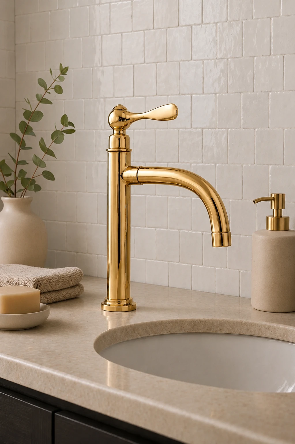 Moroccan Handmade Brass Bathroom Vanity Faucet