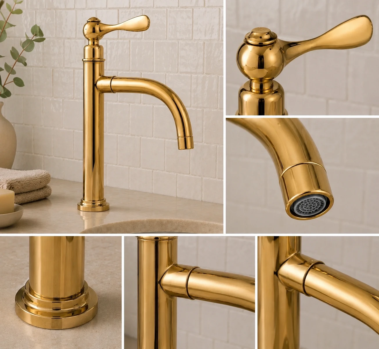 Moroccan Handmade Brass Bathroom Vanity Faucet